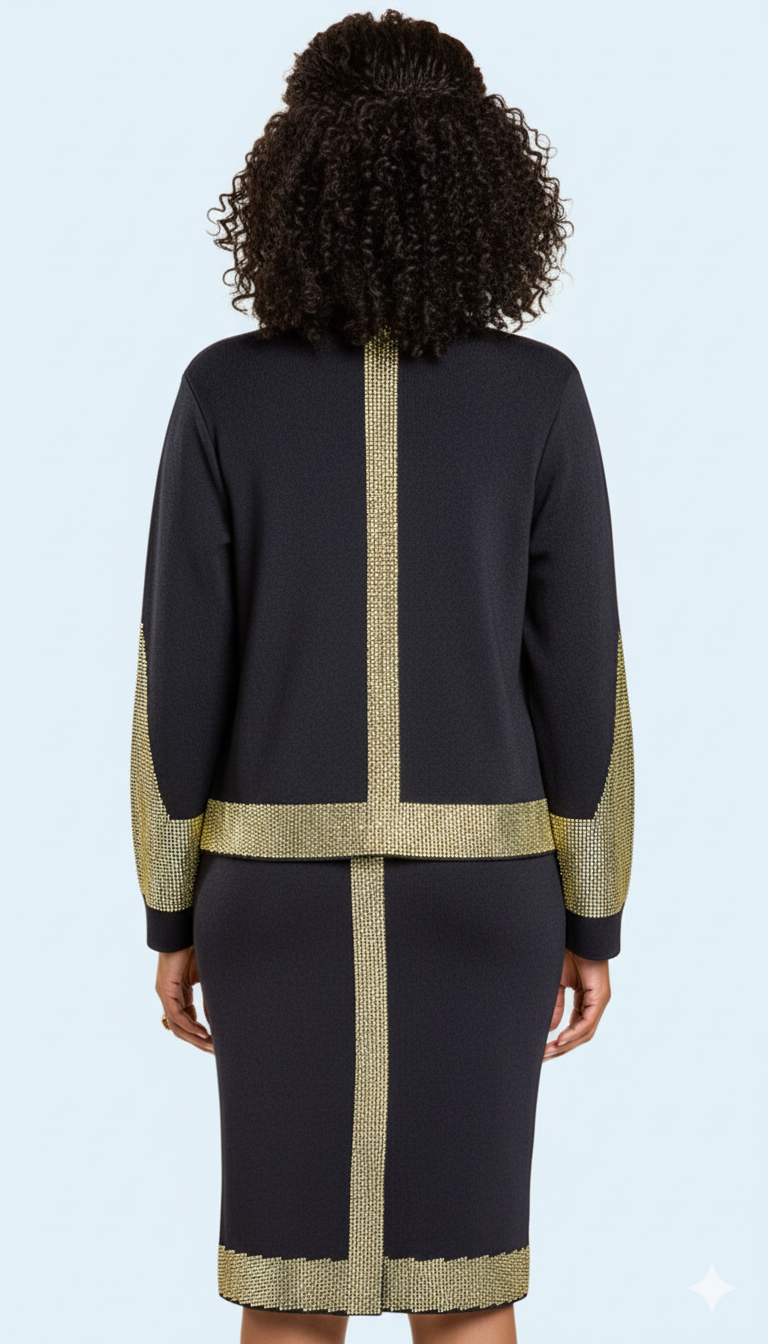 Donna Vinci 13435-BWG Church Suit