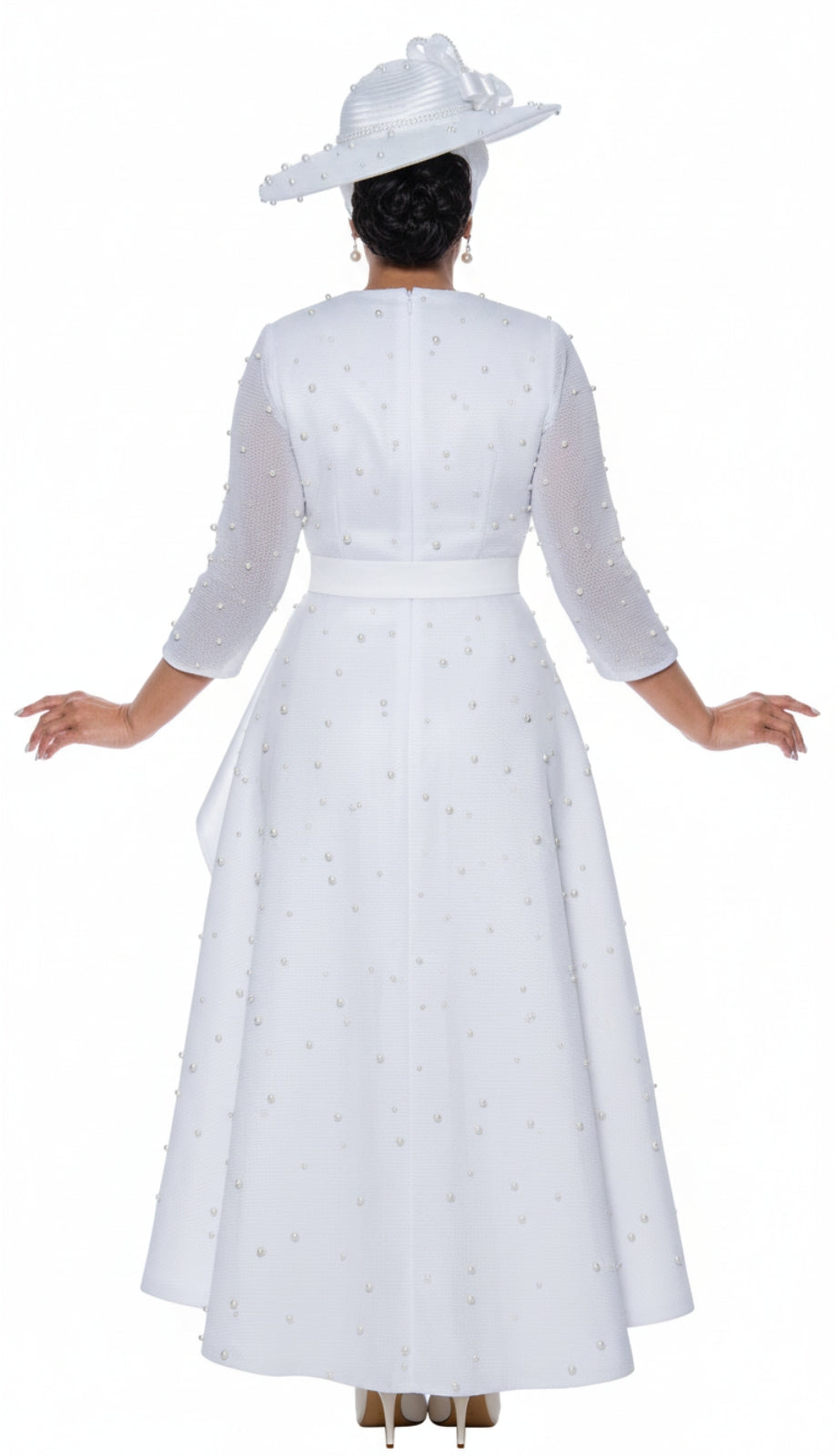 Dorinda Clark Cole 4371-WHT-QS Church Dress
