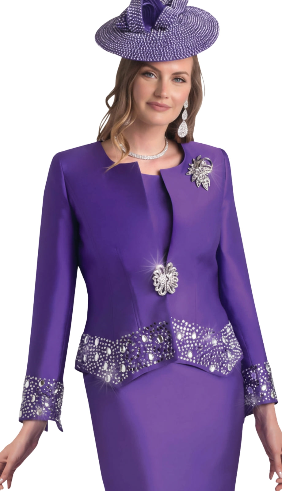 Lily And Taylor 4498-PUR Church Suit