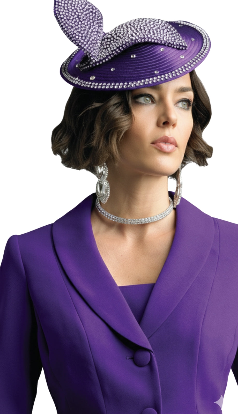 Lily And Taylor 4529-PUR-QS Church Suit