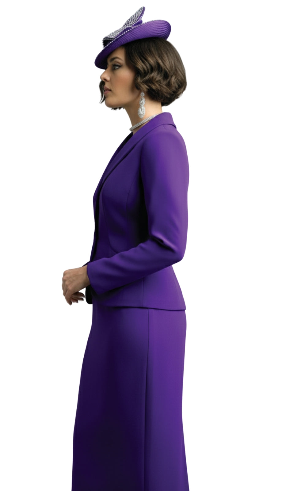 Lily And Taylor 4529-PUR-QS Church Suit