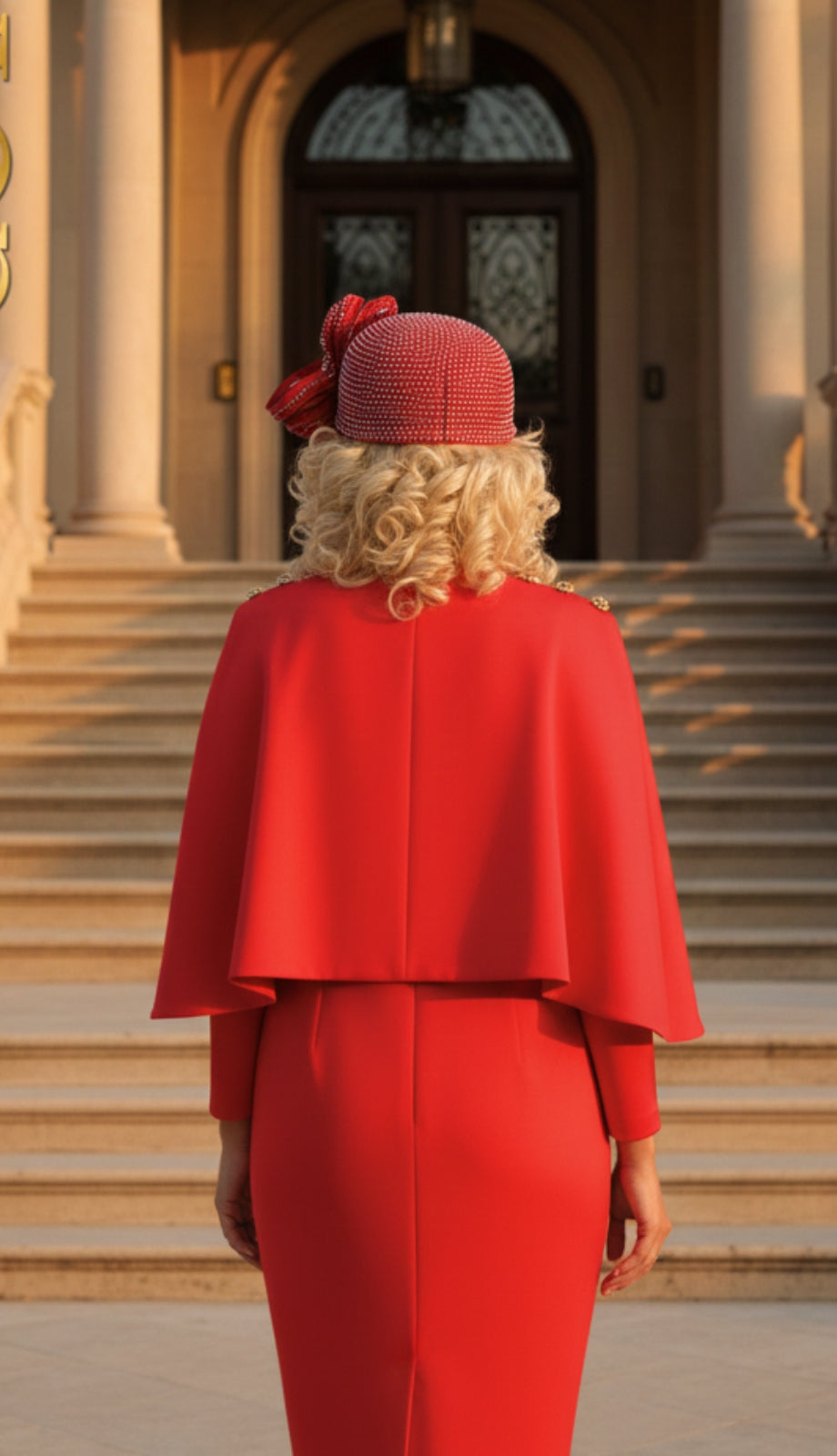 Lily And Taylor 4896-RED Knit Church Dress