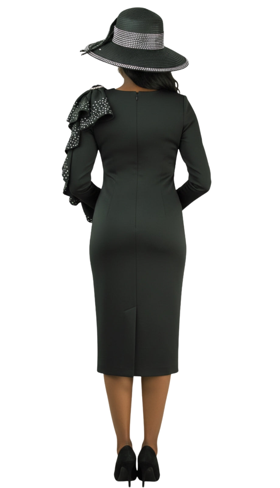 Lily And Taylor 4907-BLK Knit Church Dress