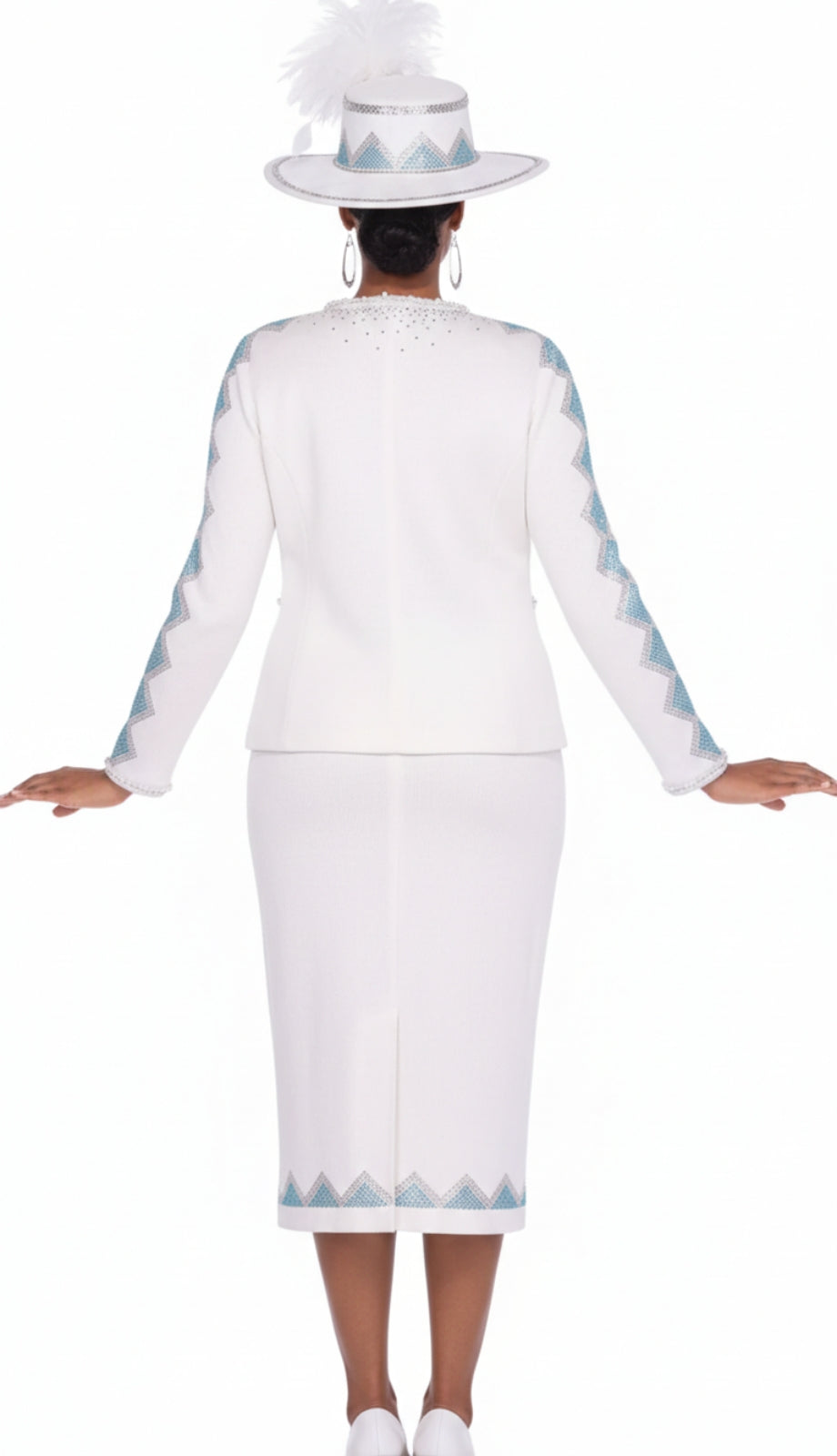 Champagne Italy Knit 5962-OFW-QS Church Suit for Women