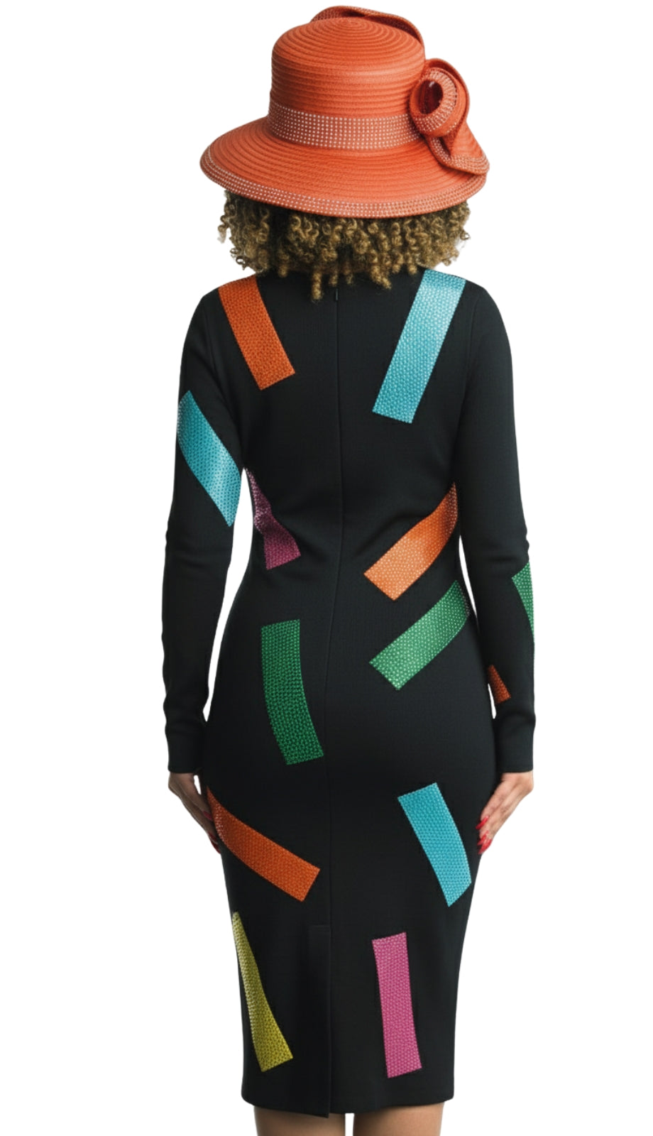 Lily and Taylor 627-BLK Knit Church Dress