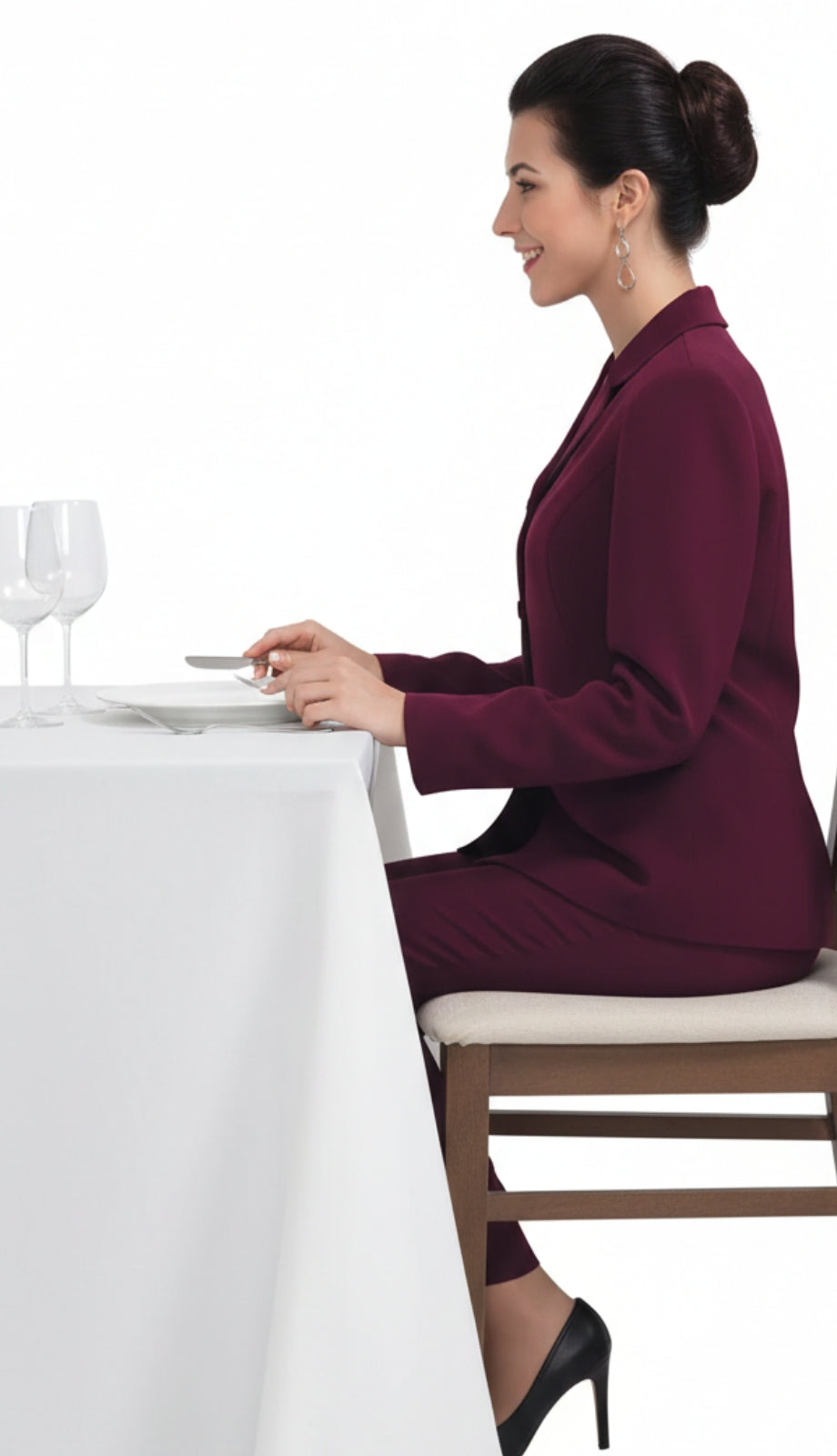 Nina Massini 9297-BUR Usher Suit Pant Suit