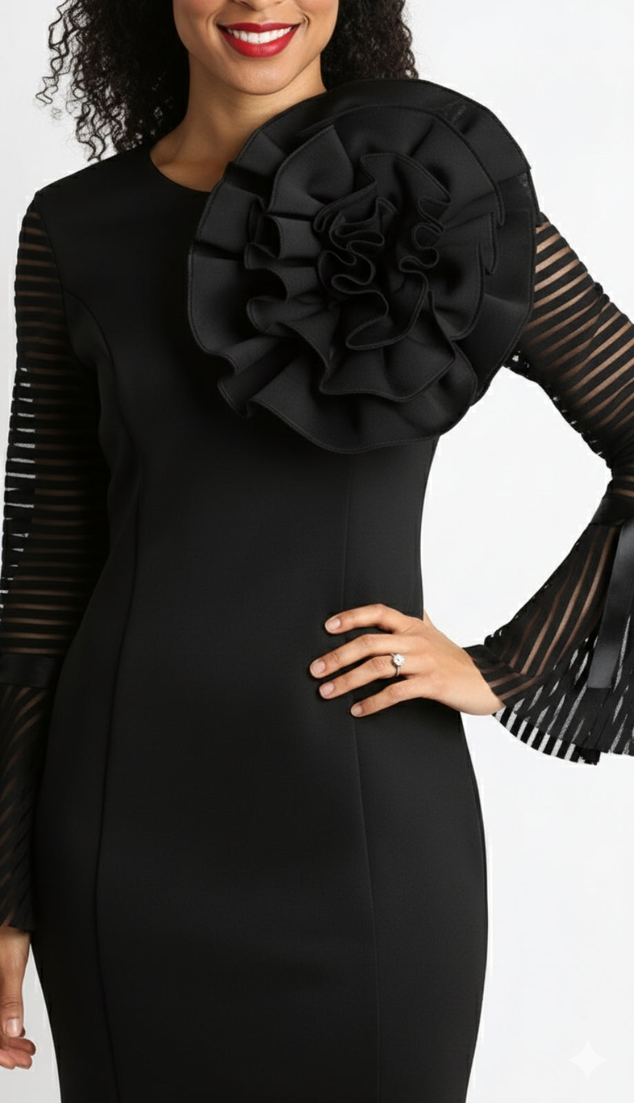 Diana Couture D1054-BLK Church Dress