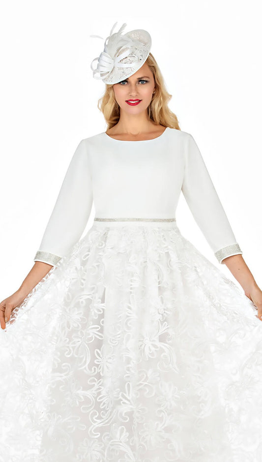 Giovanna D7208-WHT Church Dress