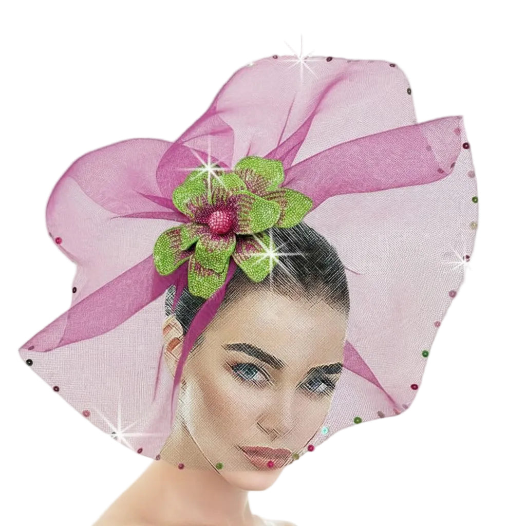 FA3468 DEENA Fuchsia Kelly Church Fascinator