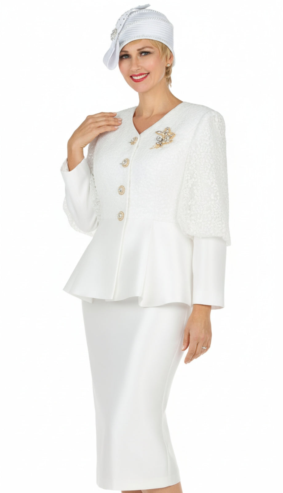 Giovanna G1171 Church Suit-WHT