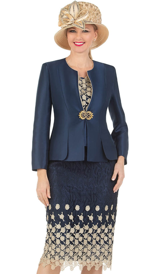 Giovanna 1202-NVY Church Suit