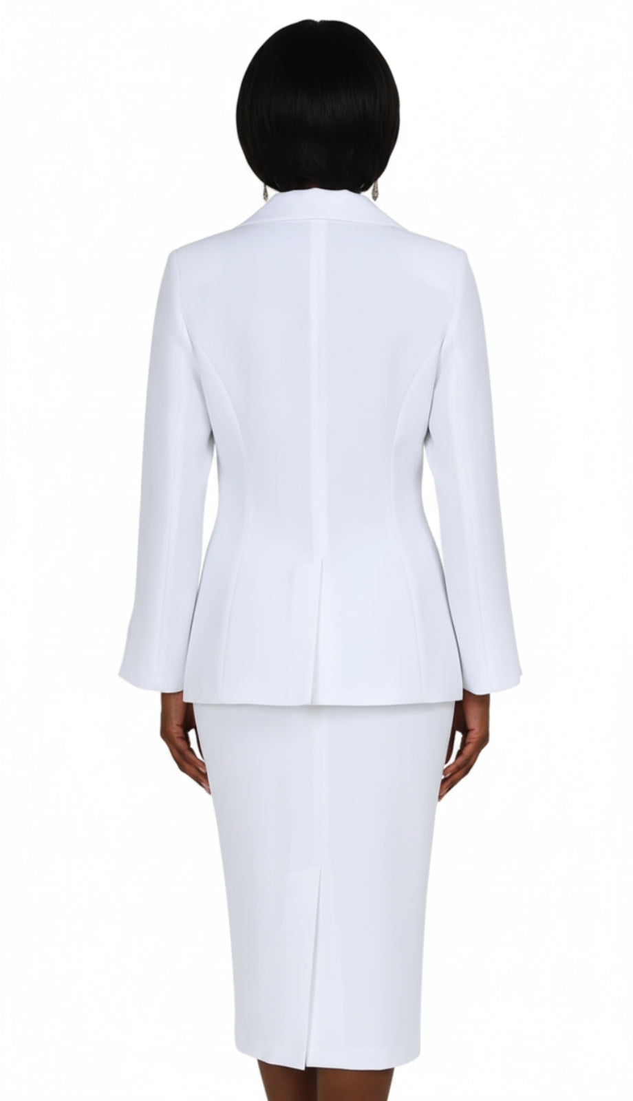 GMI G12777-WH ( 2pc Double Collar Single Breast Set With Side Seam Hidden Pockets )