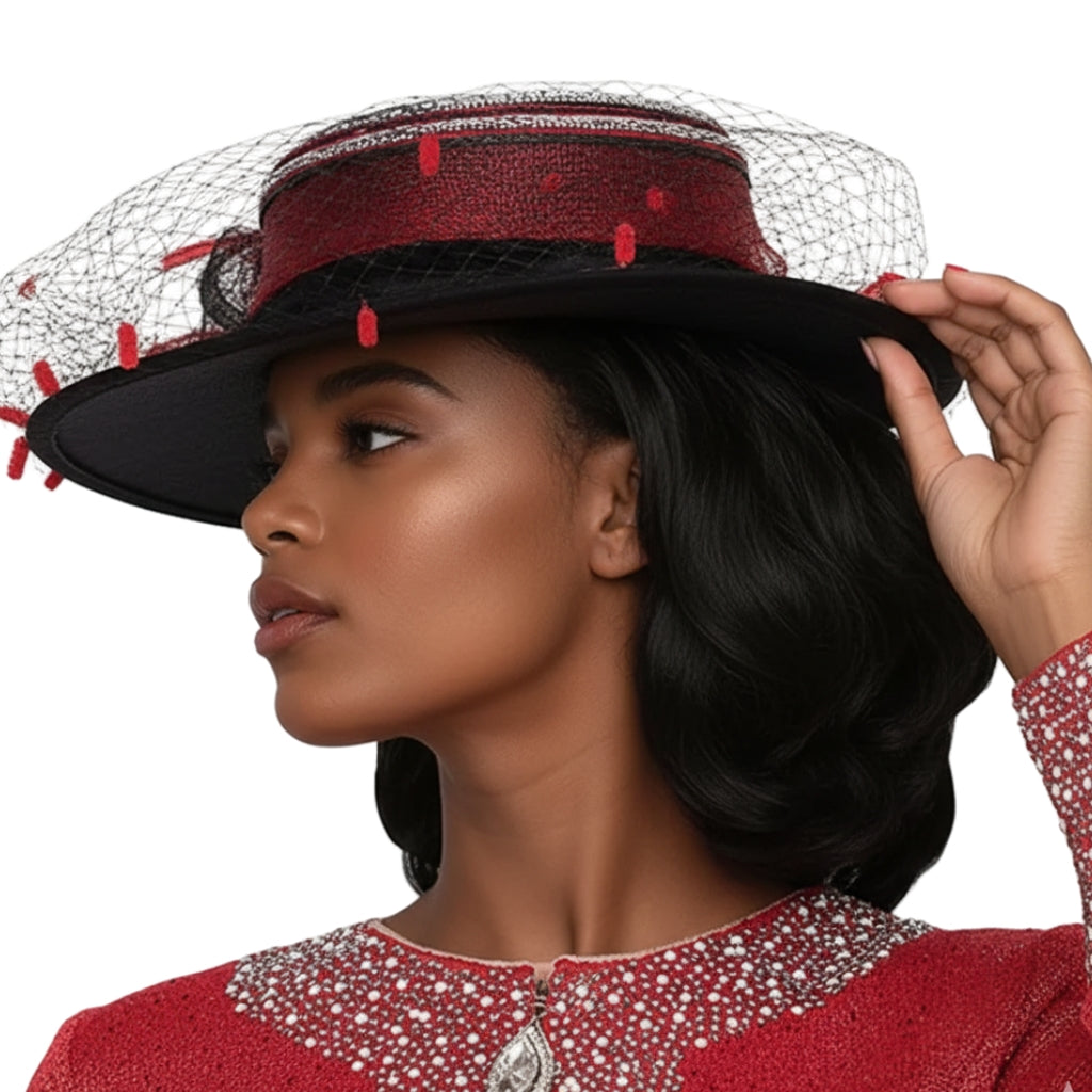 Champagne Italy H5961-RED-QS Church Hat