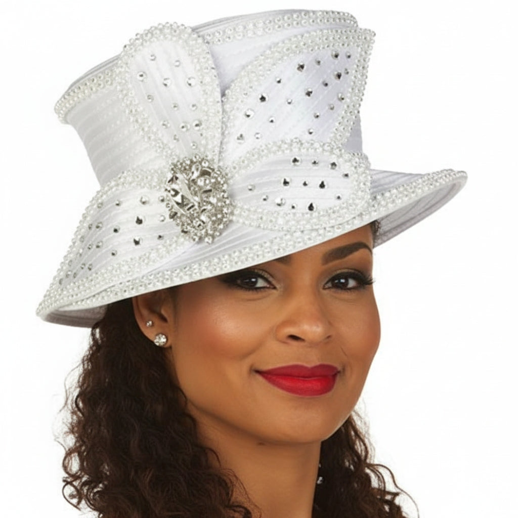 Giovanna HR22132-WHT Church Hat