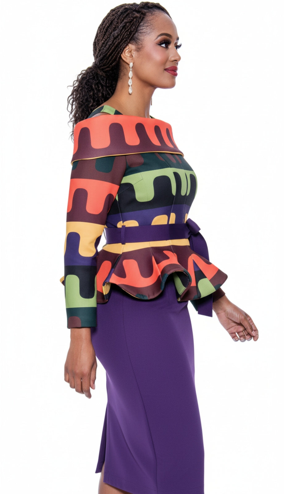Stellar Looks SL1902-PUR-Designer Church Suit