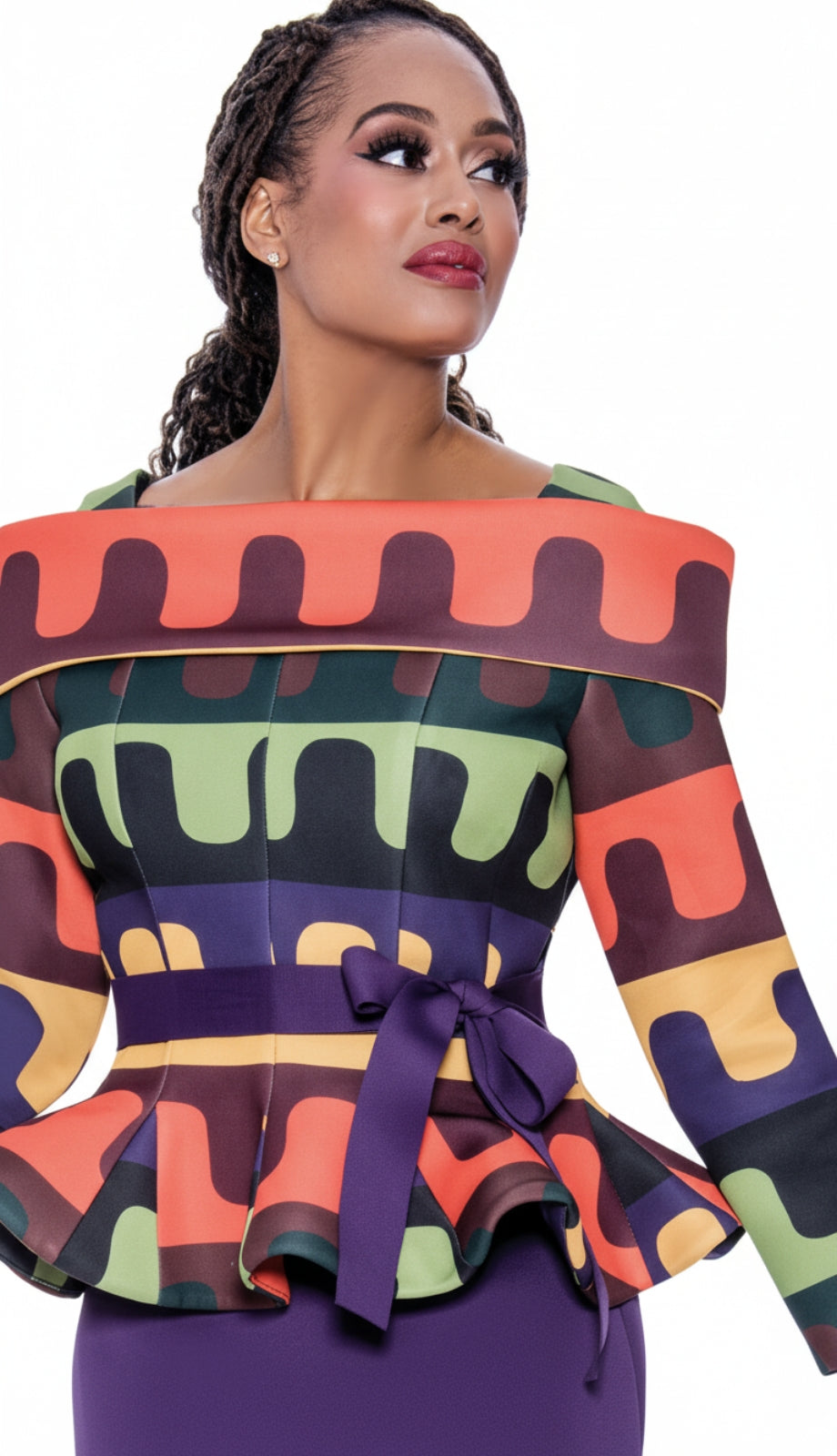 Stellar Looks SL1902-PUR-Designer Church Suit