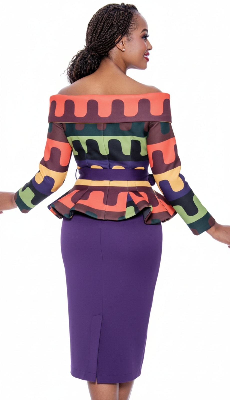 Stellar Looks SL1902-PUR-Designer Church Suit
