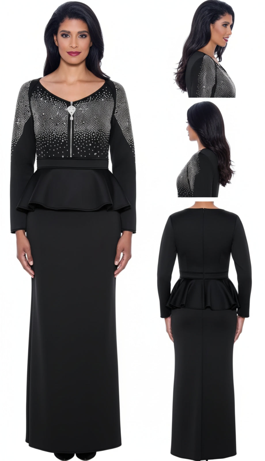 Stellar Looks SL1961-BLK-QS Designer Church Suit