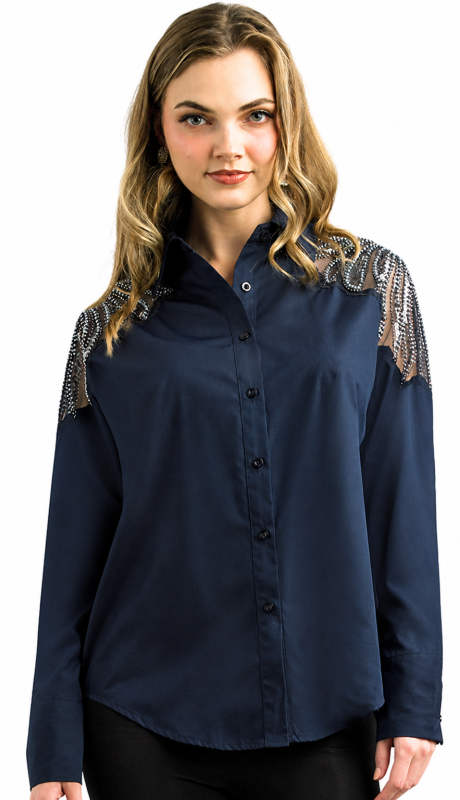 Lily and Taylor S106-NVY Blouse