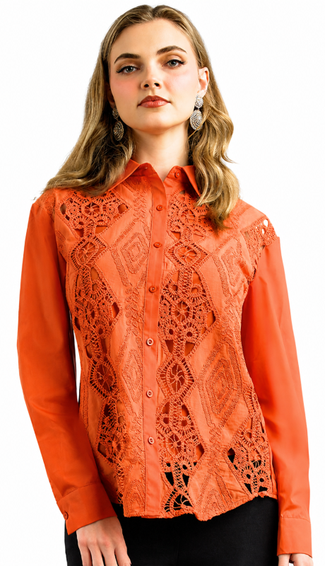 Lily and Taylor S105-BRO Blouse