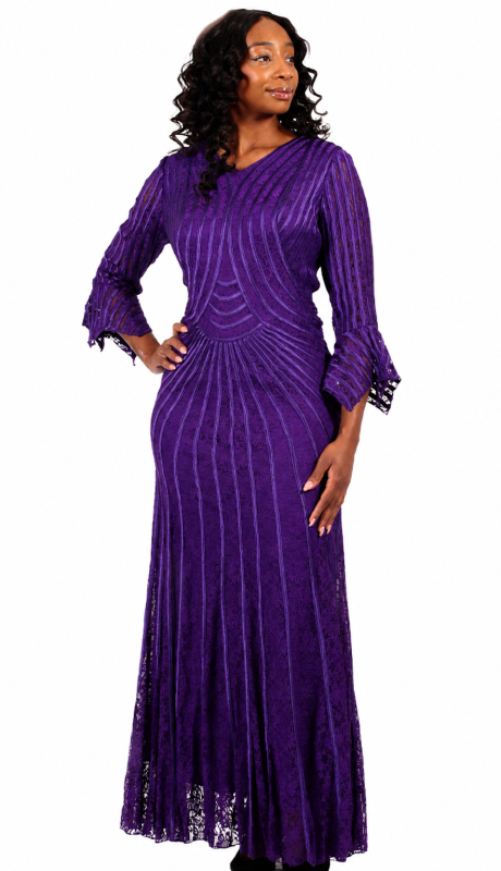 Diana Couture 8742-PUR Church Dress