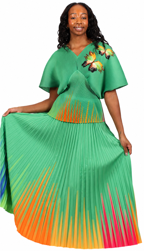 Diana Couture 8073-GRN Church Dress