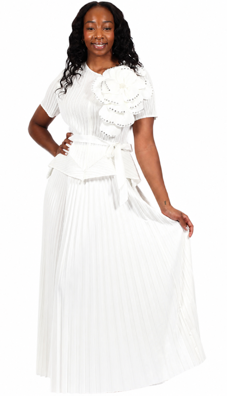 Diana Couture 99451-WHT-CO Church Dress