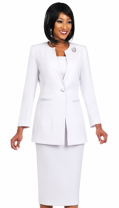 Ben Marc 78099-WHT-QS Church Suit