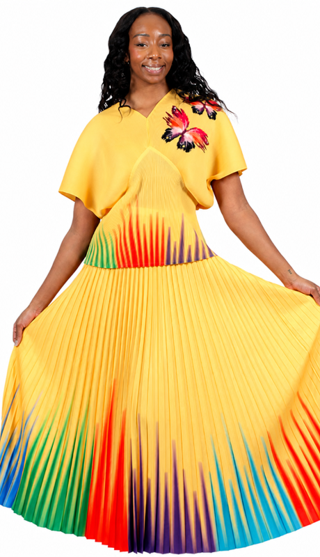Diana Couture 8073-YLW Church Dress