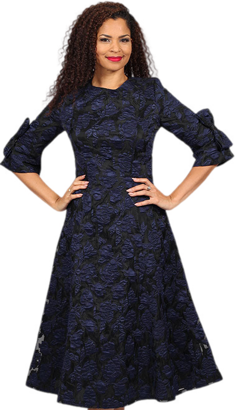 Diana Couture 8825-NVY Church Dress