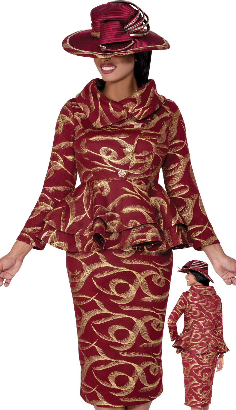 GMI G400632-BWG-H Church Suit with Hat