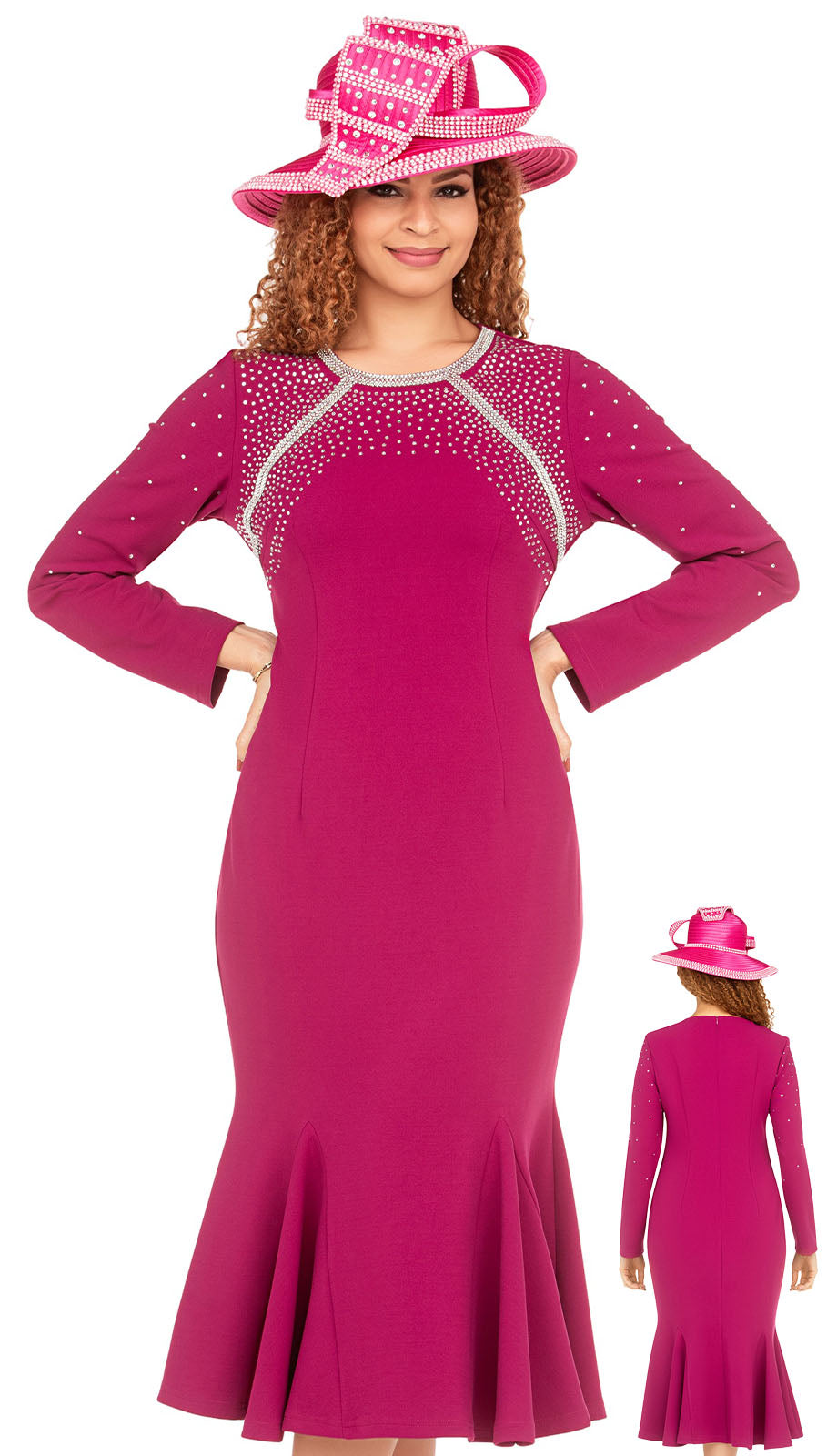Giovanna DP2423-DKV-H Church Suit-Hat