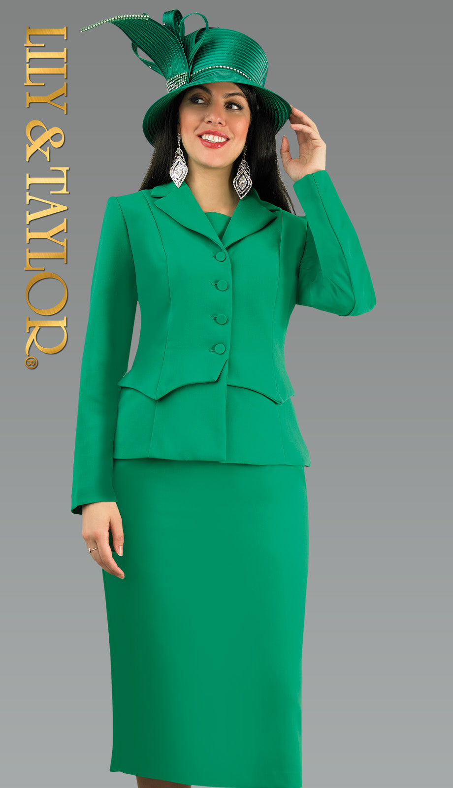 Lily And Taylor 4946-EMR-QS Church Dress