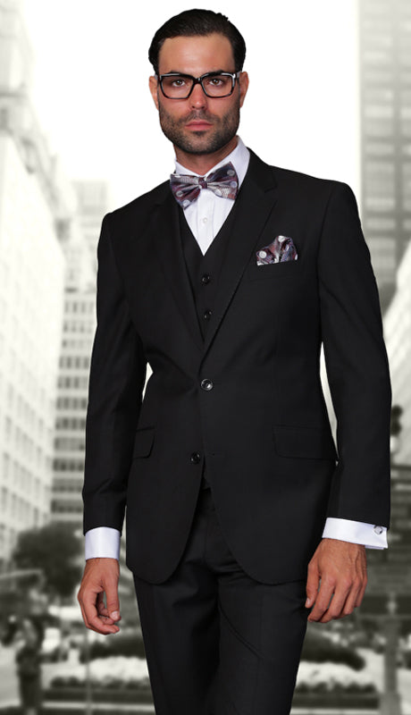 Statement STZV-102-CO-BLK Mens Suit