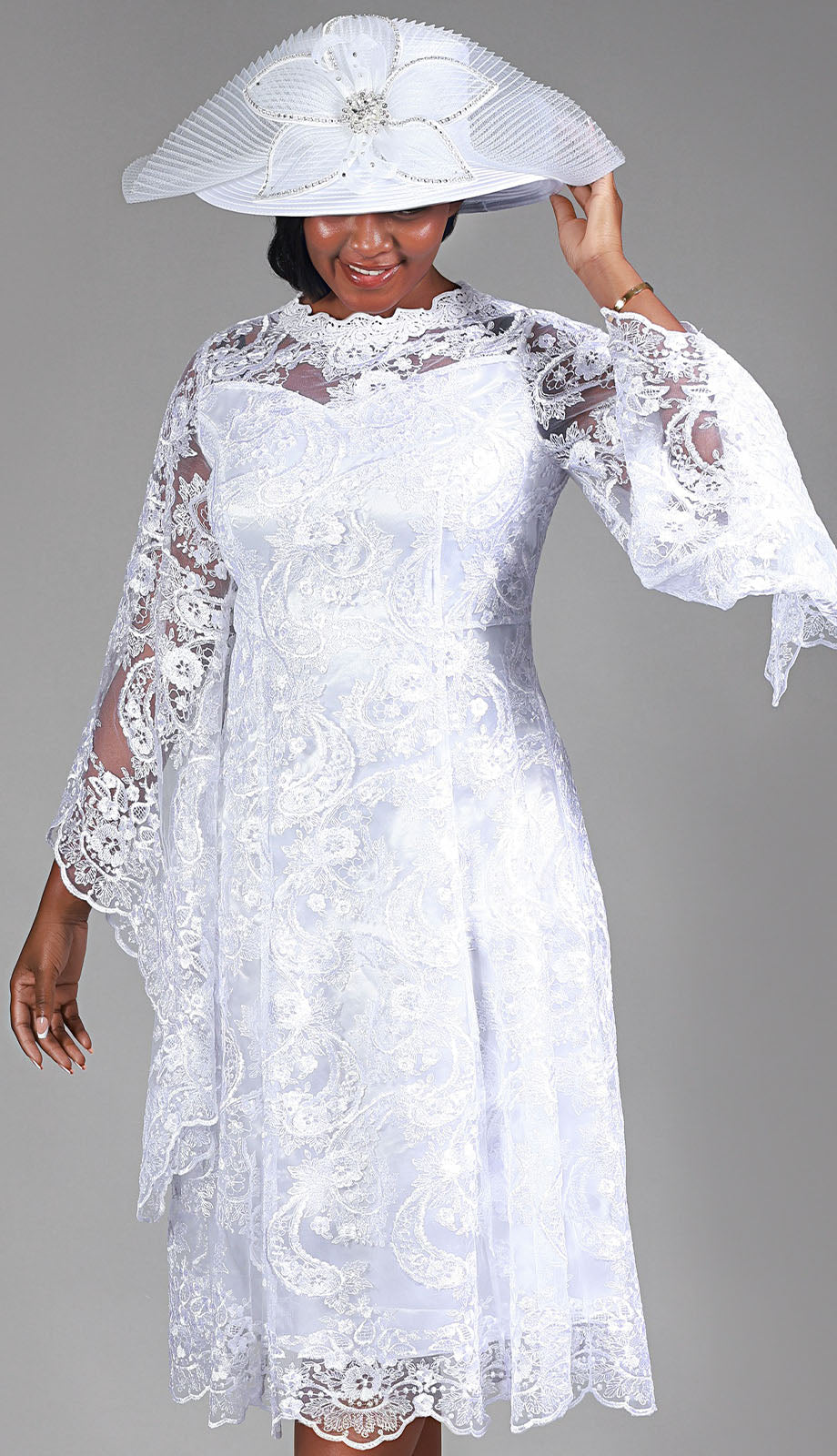 Giovanna D1684L-WHT-CO Church Dress