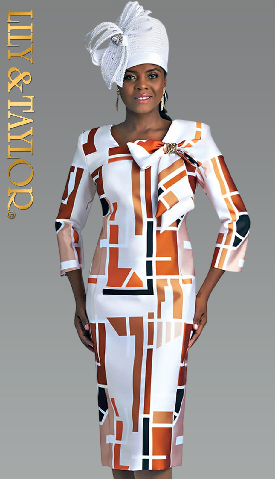 Lily And Taylor 4812-RUST-QS Church Suit