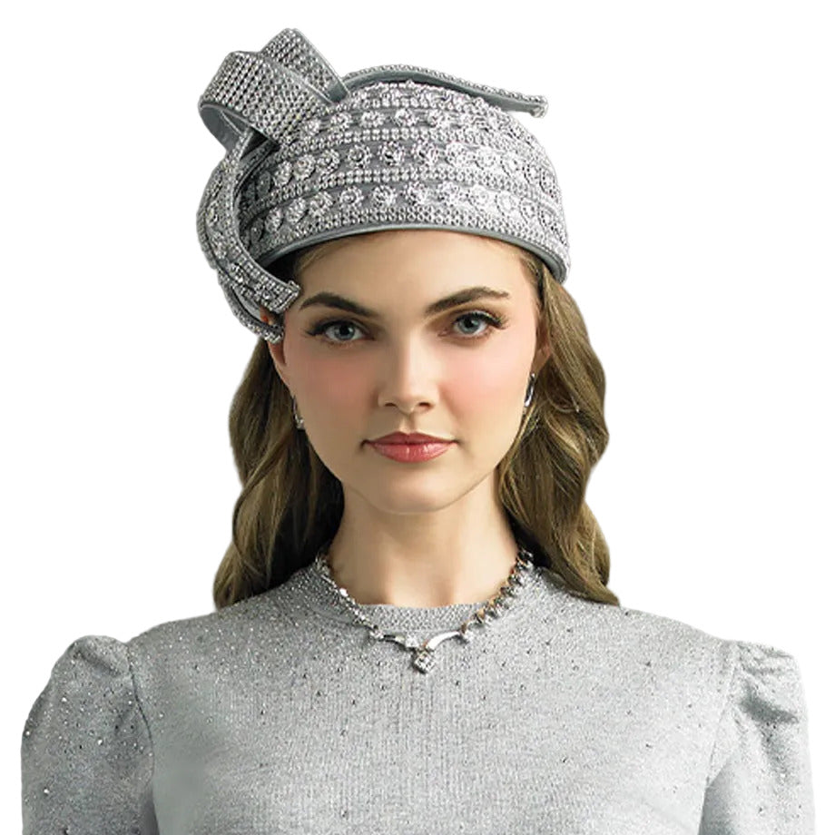 Lily and Taylor H143-SLV-QS Church Hat