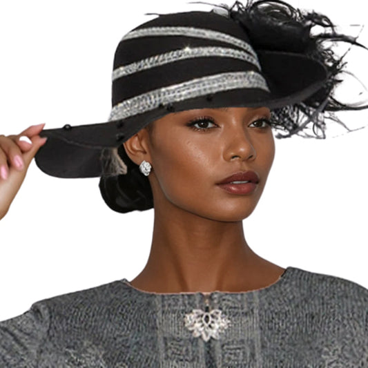 Champagne Italy H5964-BLK-IH Unisex Church Hat