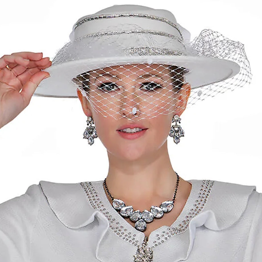 Champagne Italy H5960-WHT-IH Unisex Church Hat