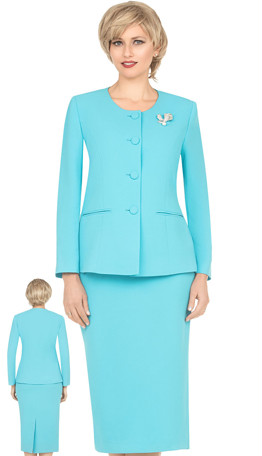 Giovanna S0745-TRQ-QS Church Suit
