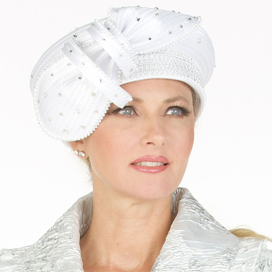 Giovanna HR22124-WHT Church Hat