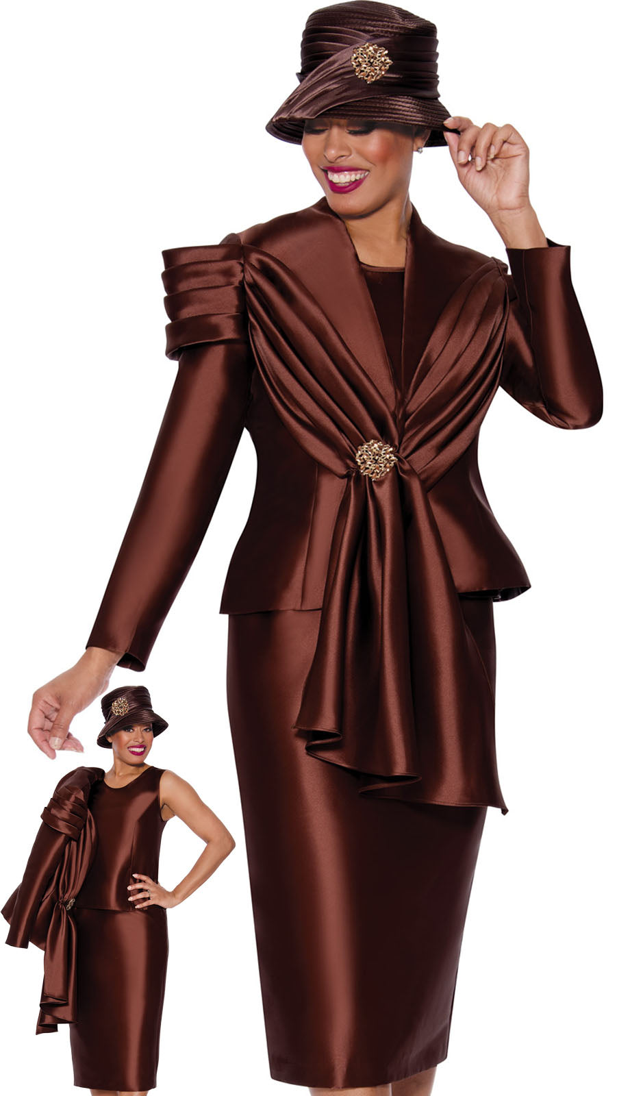 GMI 9983-BRN-QS Church Suit