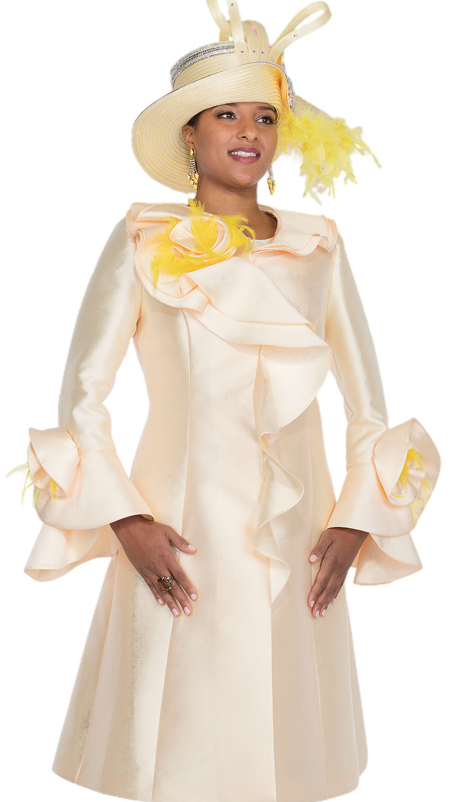 Elite Champagne 5972-YLW Church Dress