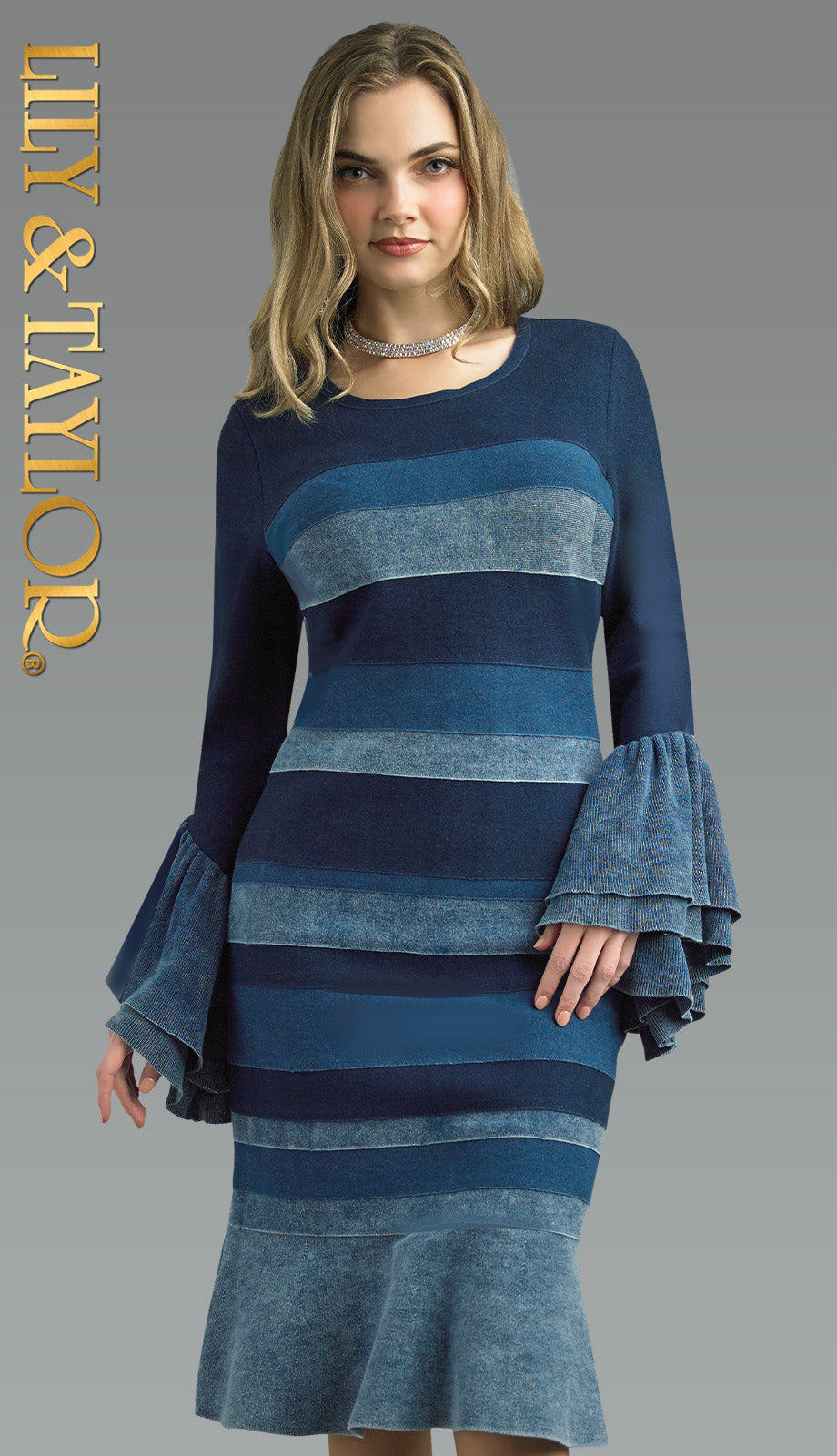 Lily and Taylor 882-NVY Church Dress