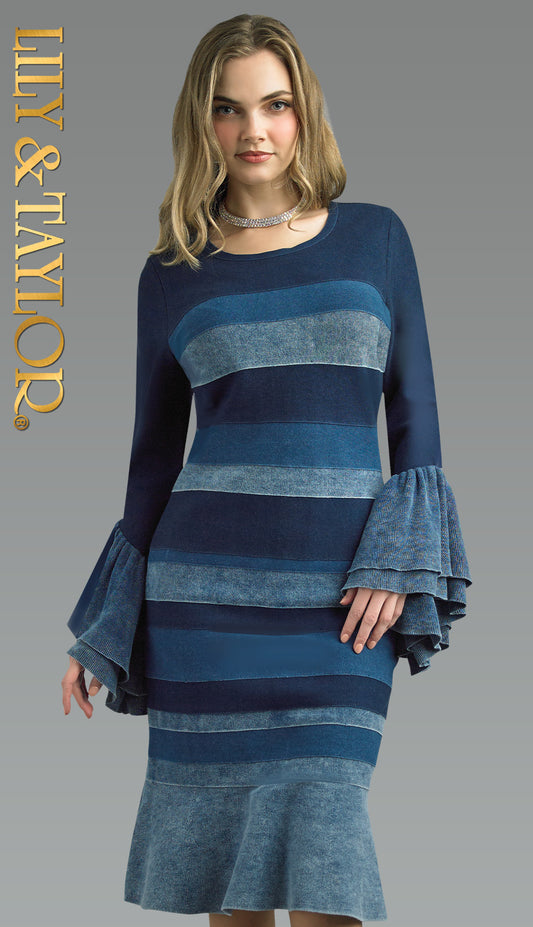 Lily and Taylor 882-NVY Church Dress