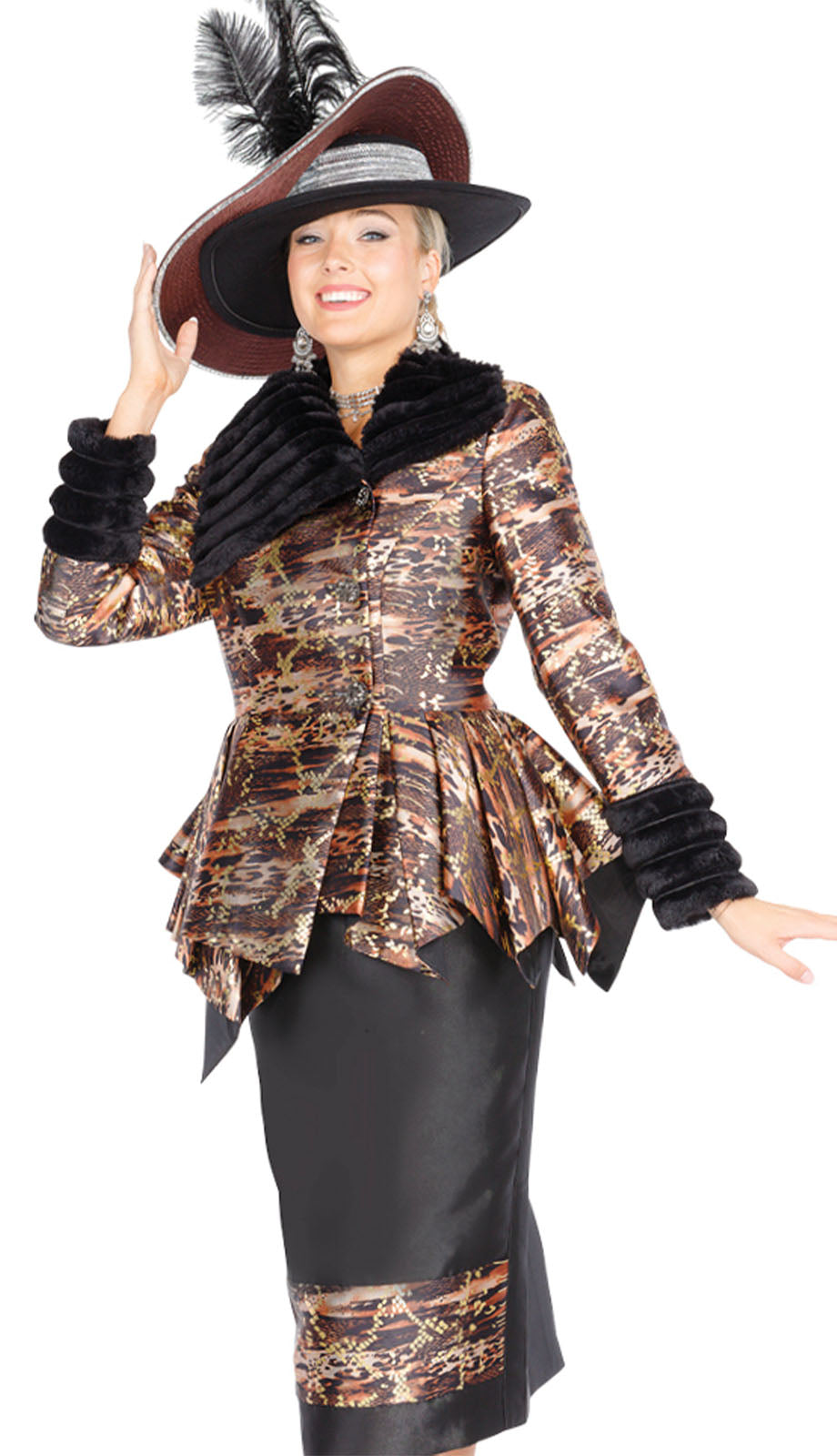 Champagne Italy 6113-H Church Suit-Hat