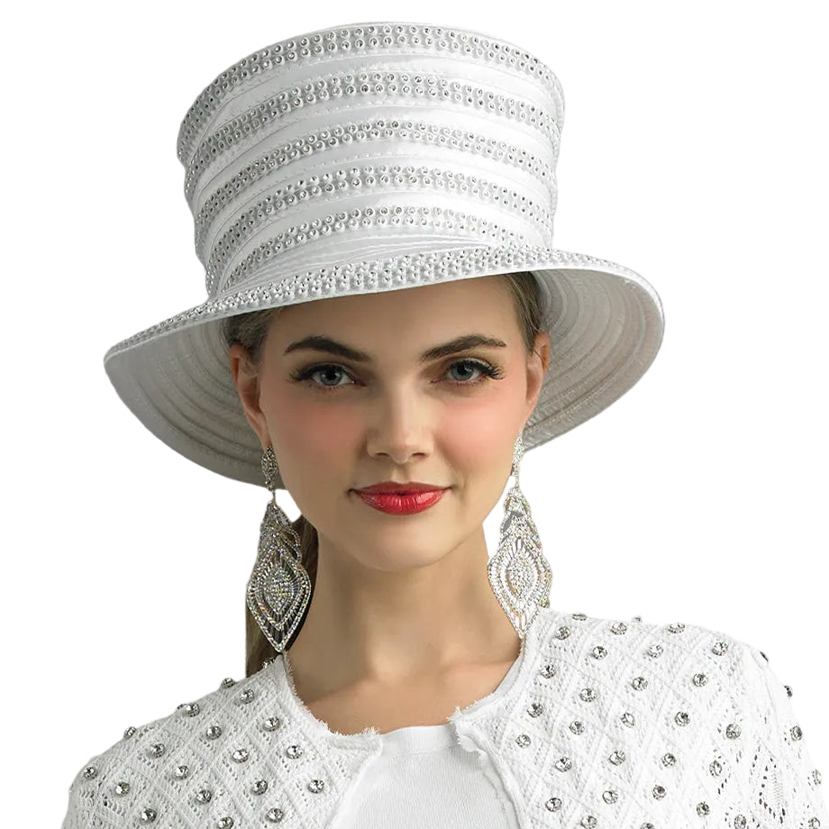 Lily And Taylor H458-WHT Church Hat
