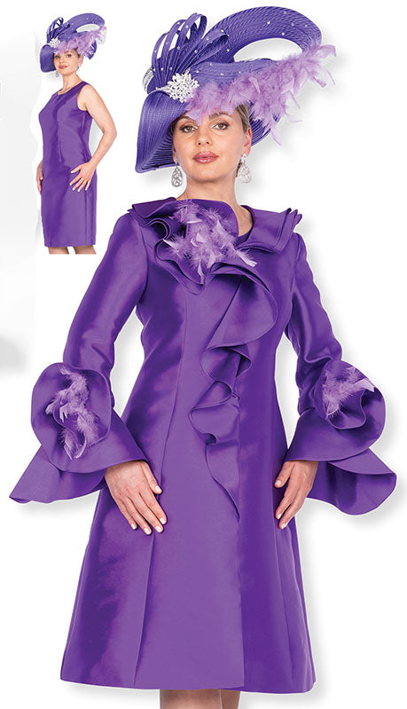 Elite Champagne 5972-PUR Church Dress
