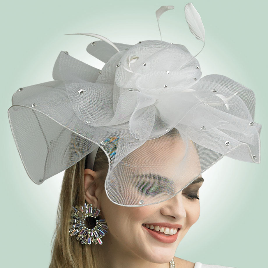 Lily and Taylor H130-WHT Fascinator