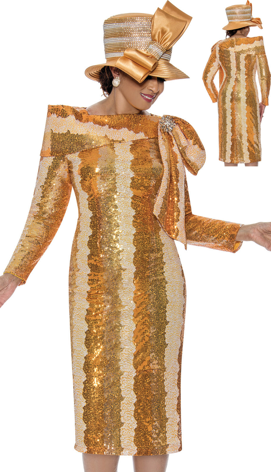 Dorinda Clark Cole 309071-GLD-QS Church Dress
